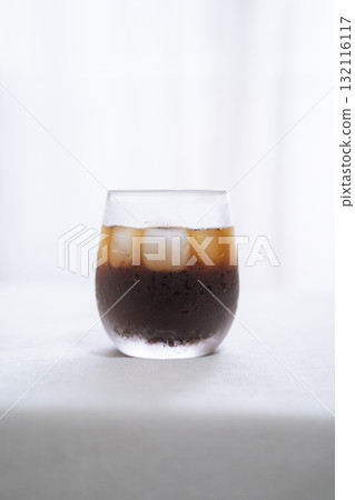 Cold iced coffee (white background, copy space) Cold iced coffee (white background, copy space) 132116117