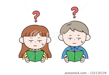 兩個男人和女人讀書的插圖 132116139