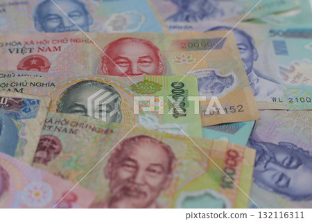 Vietnamese dong banknotes. Money concept 132116311