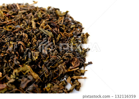 Close-up of dried oolong tea leaves Close-up of dried oolong tea leaves 132116359