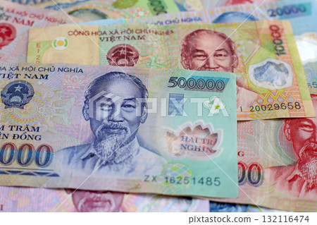 Vietnamese dong banknotes. Money concept 132116474