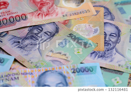 Vietnamese dong banknotes. Money concept 132116481