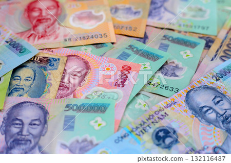 Vietnamese dong banknotes. Money concept 132116487