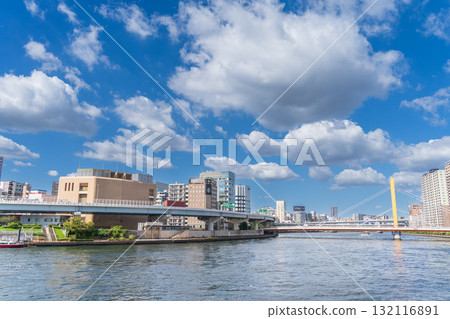 江東區深川附近的「東京」隅田川風景 江東區深川附近的「東京」隅田川風景 132116891