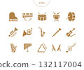 Musical instrument orchestra icon pictogram vector illustration set 132117004