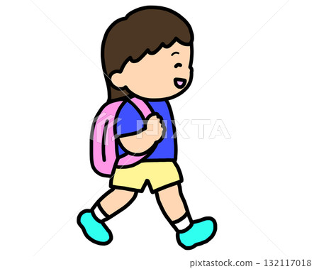 步行去學校的亞洲女孩 步行去學校的亞洲女孩 132117018
