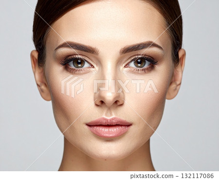 一位化了高光眼妝的女性的特寫 132117086