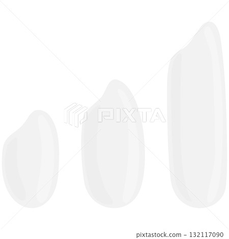 Vector illustration of three types of rice (short grain, medium grain, long grain) Vector illustration of three types of rice (short grain, medium grain, long grain) 132117090