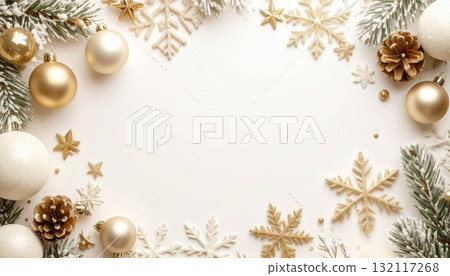 冬季圖案裝飾的自然框架背景 冬季圖案裝飾的自然框架背景 132117268