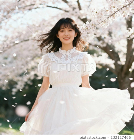 Cherry blossoms and women 132117466