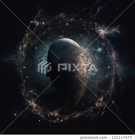 Dream catcher abstract background. Generative AI 132117473