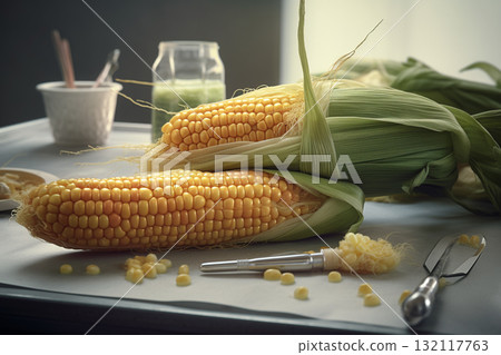 Genetically modified organism food concept. Generative AI Genetically modified organism food concept. Generative AI 132117763