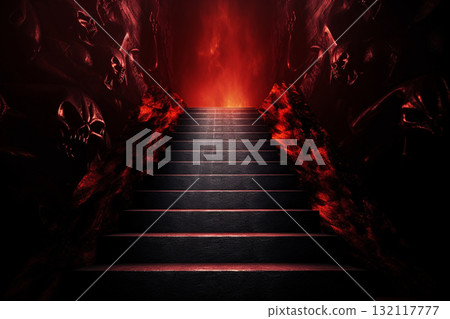 Stairs to hell visualization. Generative AI 132117777