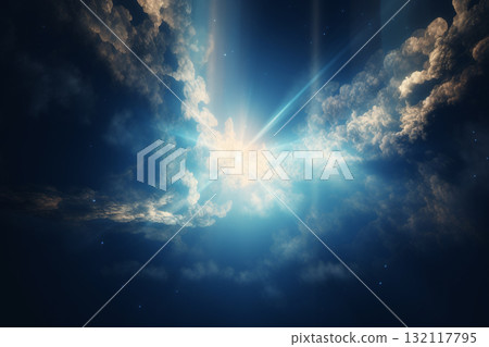God light in heaven visualization. Generative AI 132117795
