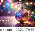 [Christmas Material] Sparkling bokeh and Christmas tree decorations 132117945