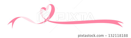 Heart-shaped ribbon, decoration material 132118188