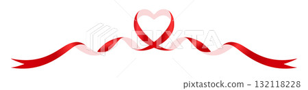 Heart-shaped ribbon, decoration material 132118228