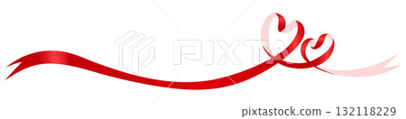 Heart-shaped ribbon, decoration material Heart-shaped ribbon, decoration material 132118229