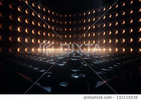Many audio sound speakers abstract background. Generative AI 132118330