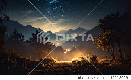 A fantastic night with twinkling stars A fantastic night with twinkling stars 132118639