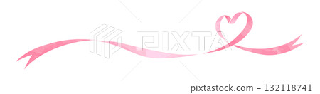 心形絲帶、裝飾材質、水彩風格顏色 132118741