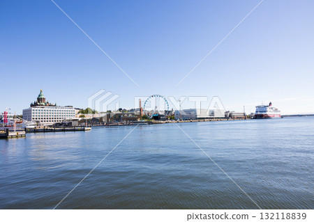 View of the port of Helsinki in Finland, Europe 132118839