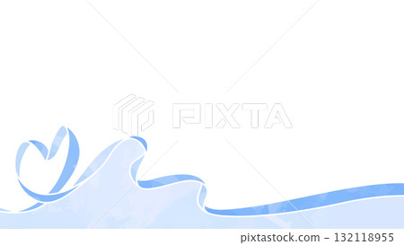 心形絲帶裝飾框,水彩風格顏色 心形絲帶裝飾框,水彩風格顏色 132118955