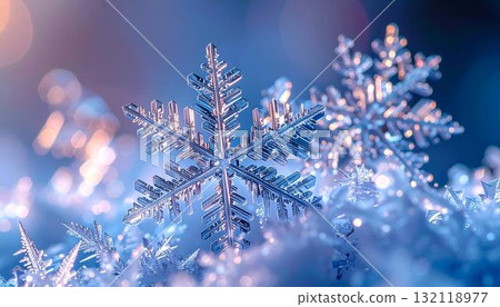 Sparkling snowflake background material Sparkling snowflake background material 132118977