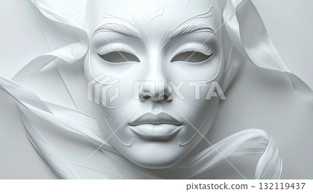 白色面具/假面 132119437