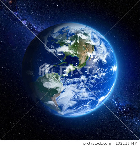 地球漂浮在太空插畫 132119447