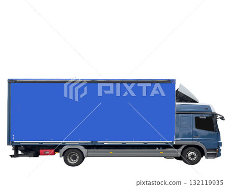 Plain delivery truck isolated on white background.  Delivery business cargo truck isolated. 132119935