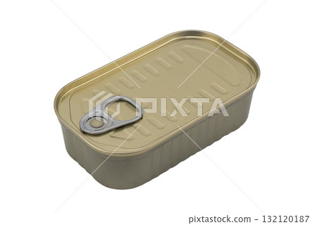 Aluminium can isolated on white background. Aluminium can background. Aluminium beverage cans. Drink  or food can. Metal containers for packaging food and drinks. 132120187
