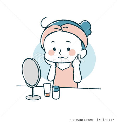 做皮膚護理的女性 做皮膚護理的女性 132120547