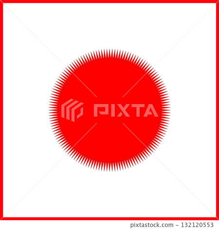 Japanese Flag Inspired Red Circle Icon in Minimalist Style 132120553