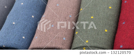 Sock with different lines texture background. Colorful socks pattern. Colored socks background Sock with different lines texture background. Colorful socks pattern. Colored socks background 132120570