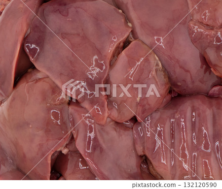 Chicken livers texture background. Fresh chicken liver Chicken livers texture background. Fresh chicken liver 132120590