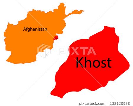 Vector map of Khost province showing detailed border alignment with Pakistan for geopolitical analysis Vector map of Khost province showing detailed border alignment with Pakistan for geopolitical analysis 132120928