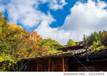 Shirahone Onsen "Awanoyu Ryokan" hot spring building and autumn scenery 132120976