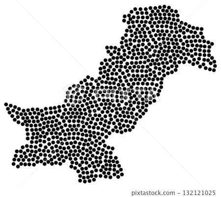 Dotted Pakistan map in modern vector style showing unity 132121025