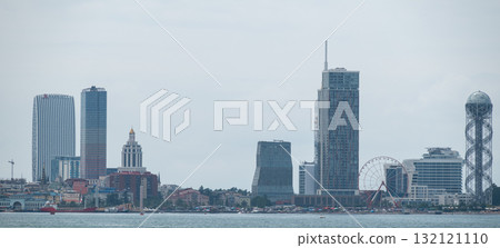 Cityscape of Batumi, second-largest city of Georgia, capital of Autonomous Republic of Adjara and popular Black Sea resort 132121110