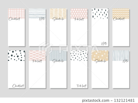A set of hand-drawn style cute abstract pattern illustrations note paper notebook inner page design vector material pictures A set of hand-drawn style cute abstract pattern illustrations note paper notebook inner page design vector material pictures 132121481