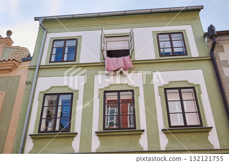Old historic houses of Cesky Krumlov, popular tourist destination in south Bohemia region of Czech Republic Old historic houses of Cesky Krumlov, popular tourist destination in south Bohemia region of Czech Republic 132121755