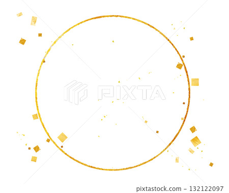 新年材料 - 閃閃發光的金色框架的向量插圖 132122097