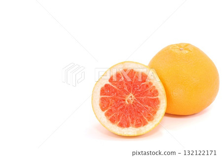 Grapefruit red flesh cut cross section light background Grapefruit red flesh cut cross section light background 132122171
