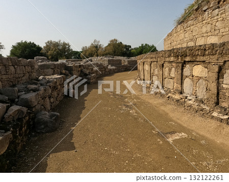 Dharmarajika stupa circular pathway built for buddhist devotees reflecting ritual circumambulation and gandhara heritage in taxila pakistan 132122261
