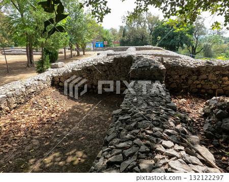Dharmarajika site ancient Buddhist stupa in Taxila preserving relics 132122297