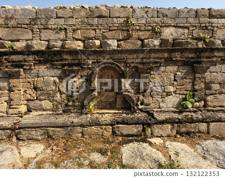 Buddhist heritage Dharmarajika stupa ruins in Taxila 132122353