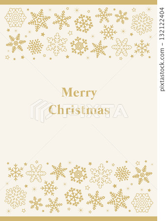 Gold snowflake poster, vertical background, for framing 132122404