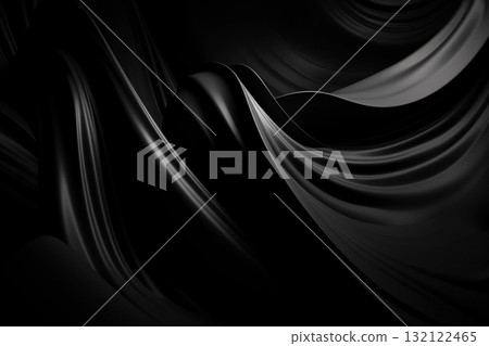 Black contemporary minimalistic background with shapes and textures. Generative AI 132122465