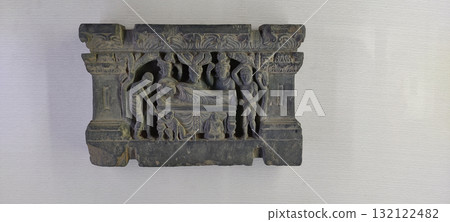 Buddhist Heritage Stone Relief from Taxila Pakistan Depicting Ritual Scene of Gandhara Civilization Buddhist Heritage Stone Relief from Taxila Pakistan Depicting Ritual Scene of Gandhara Civilization 132122482
